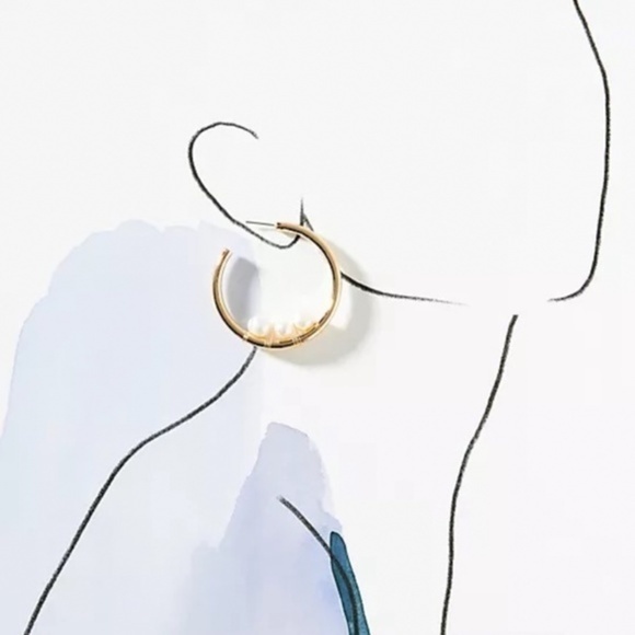 Anthropologie Embellished Hoop Earrings - Picture 3 of 3